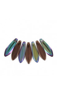 Czech Glass Daggers Perlen 5x16mm Crystal copper rainbow 00030-98533